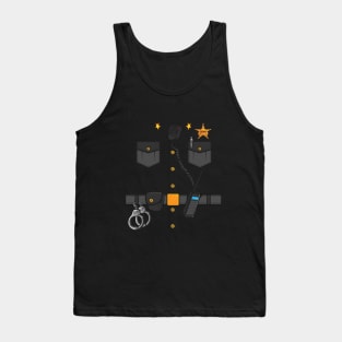 Policeman Costume Funny Halloween Police Officer Tank Top